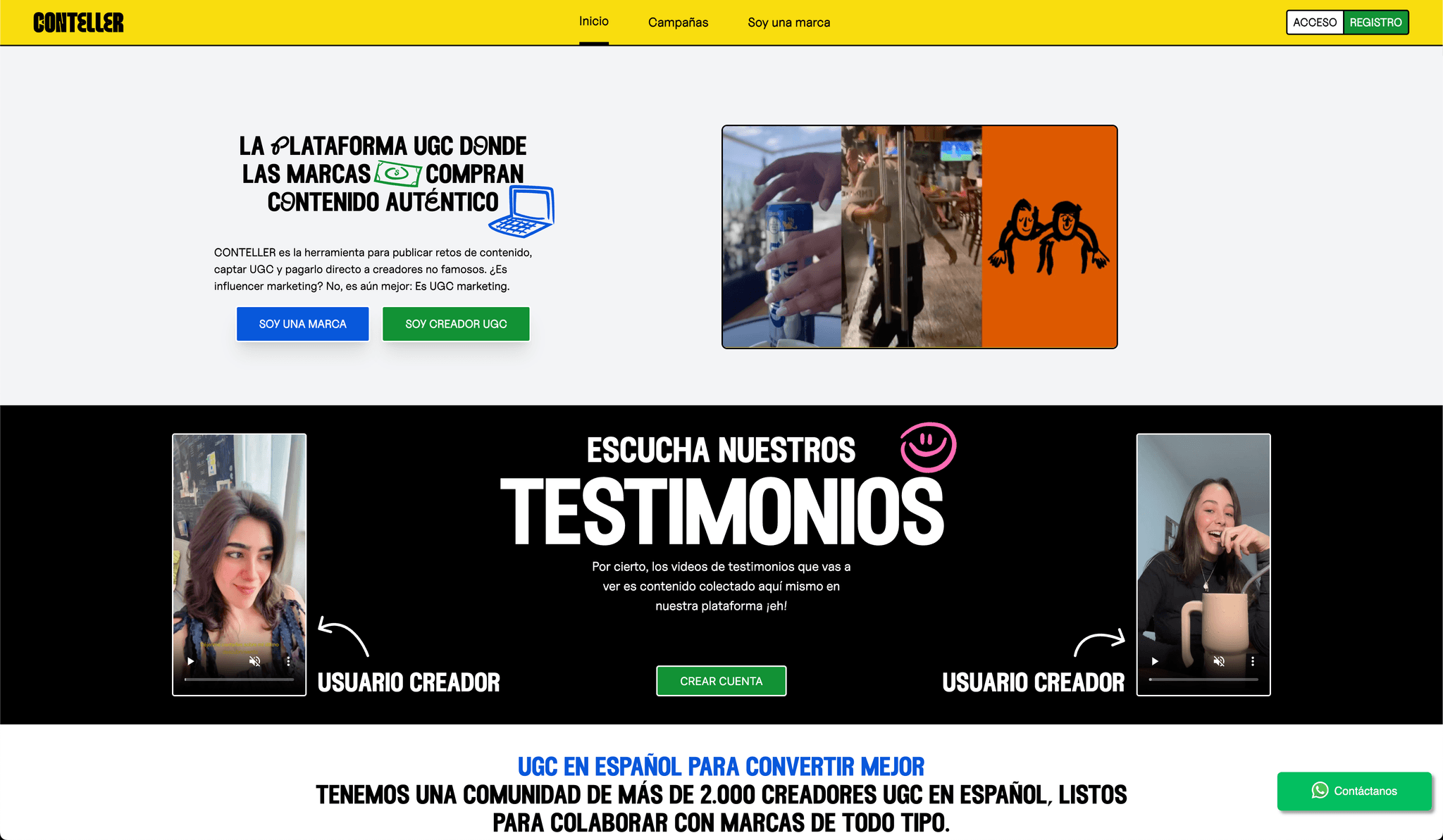 Conteller - Plataforma UGC que conecta marcas con creadores de contenido auténtico | Proyecto de Marketing por JohnOlven